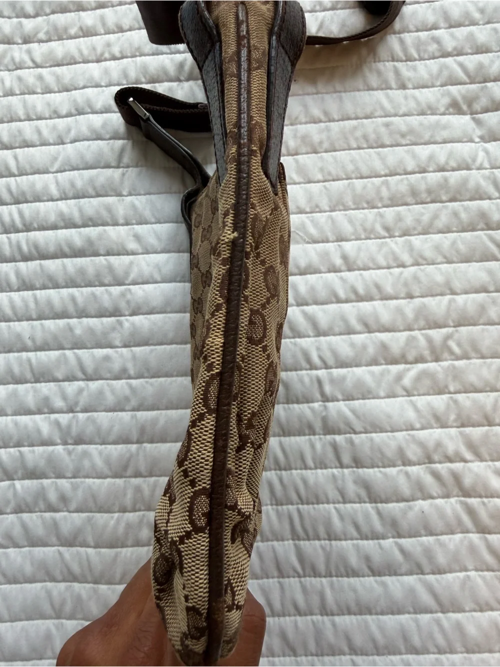 Gucci Brown Monogram Canvas messenger bag with Dark Brown Trim